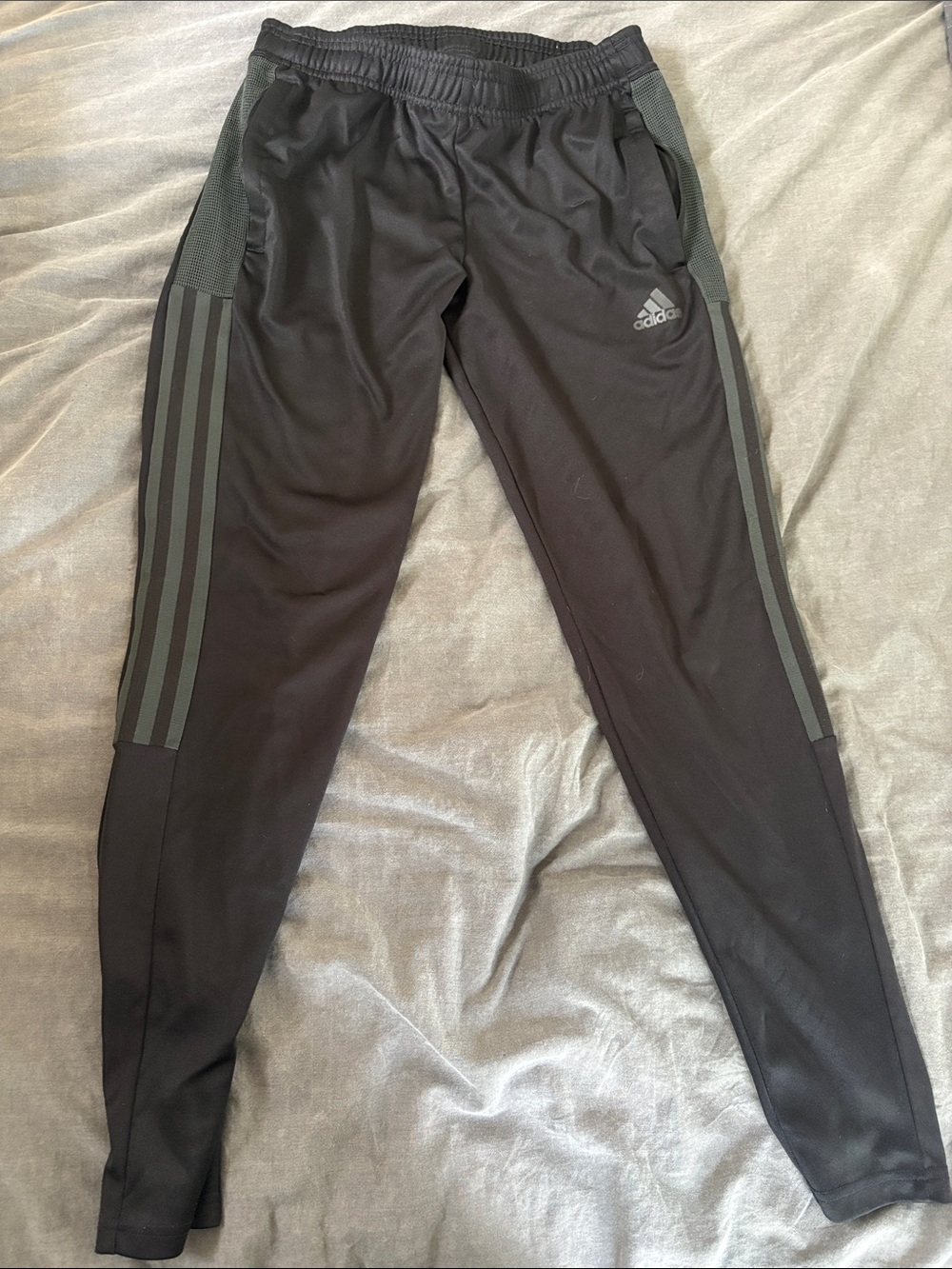 adidas Black Joggers with Dark Gray Accent Stripes